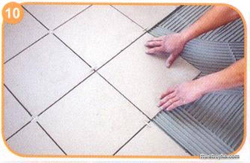 Технология укладки плитки на пол в кухне