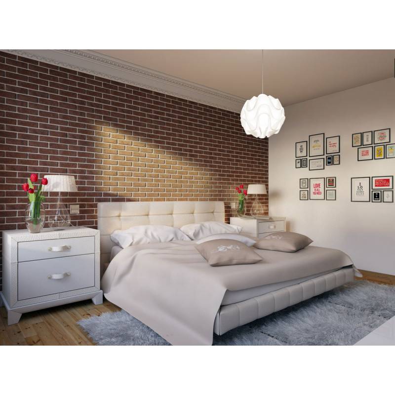 Кирпичная спальня - красивая и современная отделка стен в спальне
