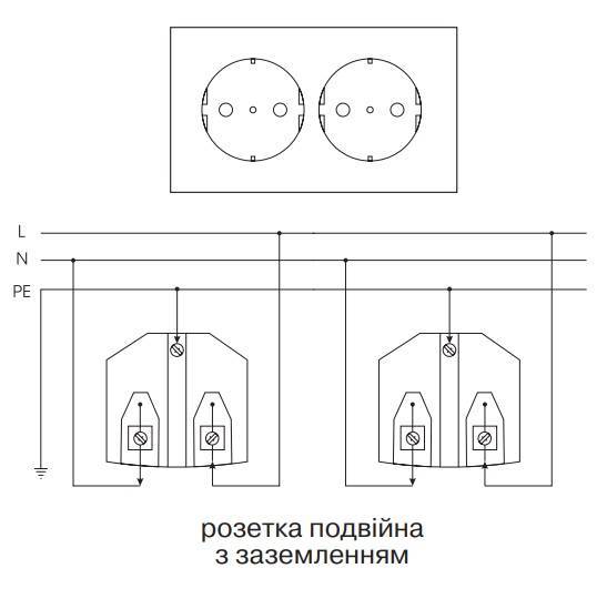 Подключение двойной розетки схема