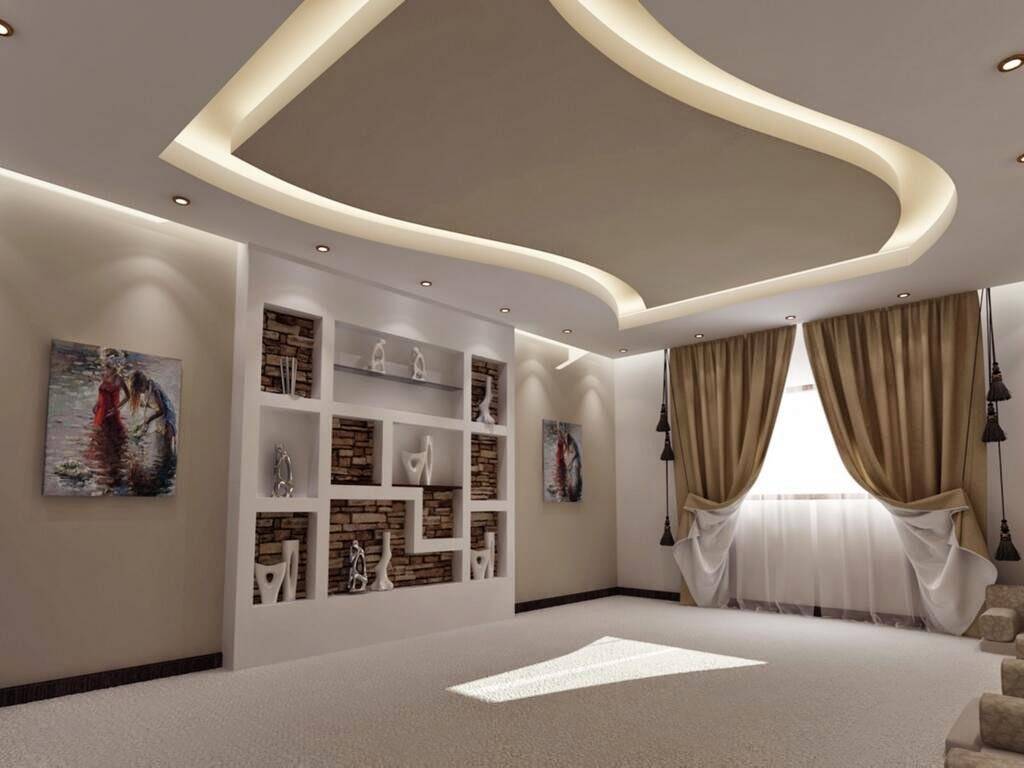 Оформление гипсокартонного потолка в спальне