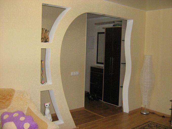 Варианты красивой отделки арки из гипсокартона