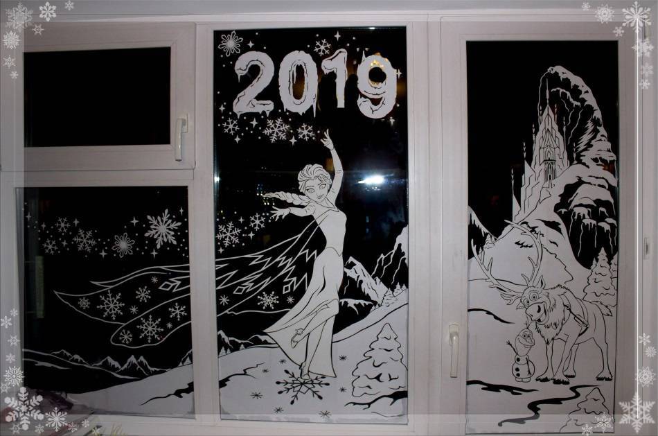 Украшения окон на новый год 2021 своими руками. шаблоны, трафареты и идеи новогодних украшений