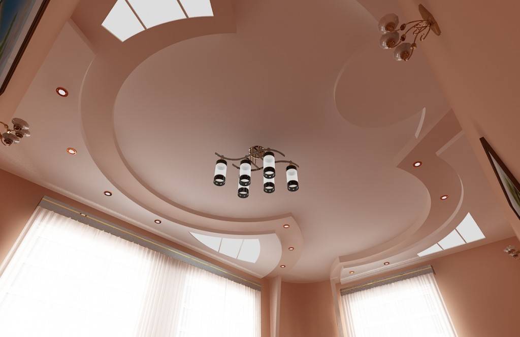 Потолки из гипсокартона для гостиной — 100 фото стильного дизайна